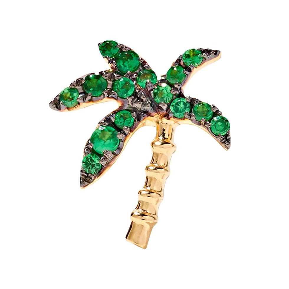 18K Gold Tsavorite Single Earring 18K Gold Tsavorite Single Earring