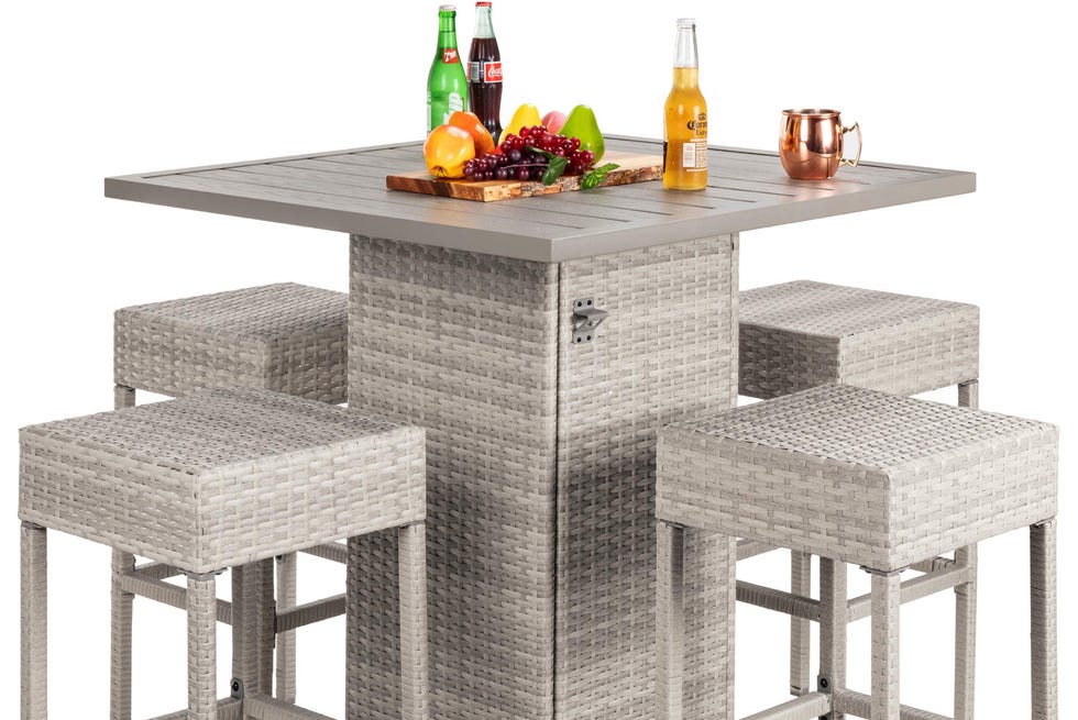 Wicker Bar Table Set Wicker Bar Table Set