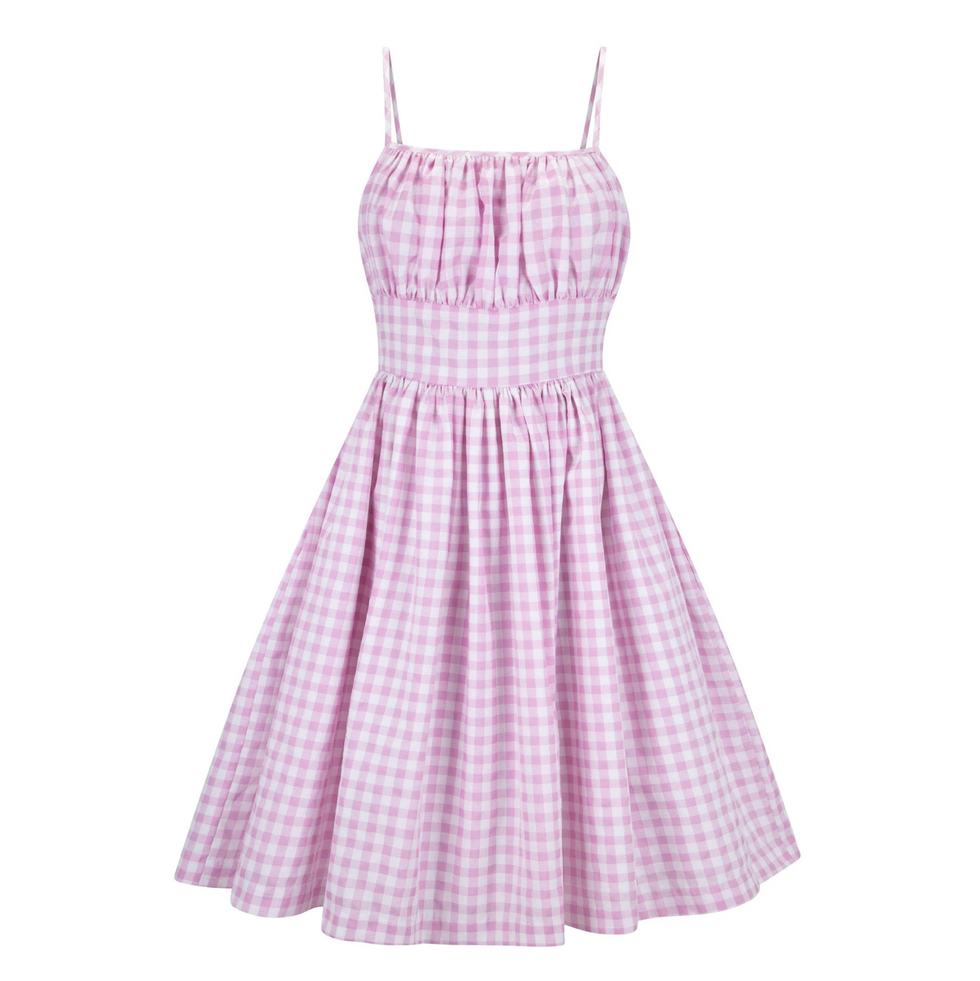  Spirit Halloween Barbie the Movie Adult Gingham Dress Costume -  XL, Officially Licensed
