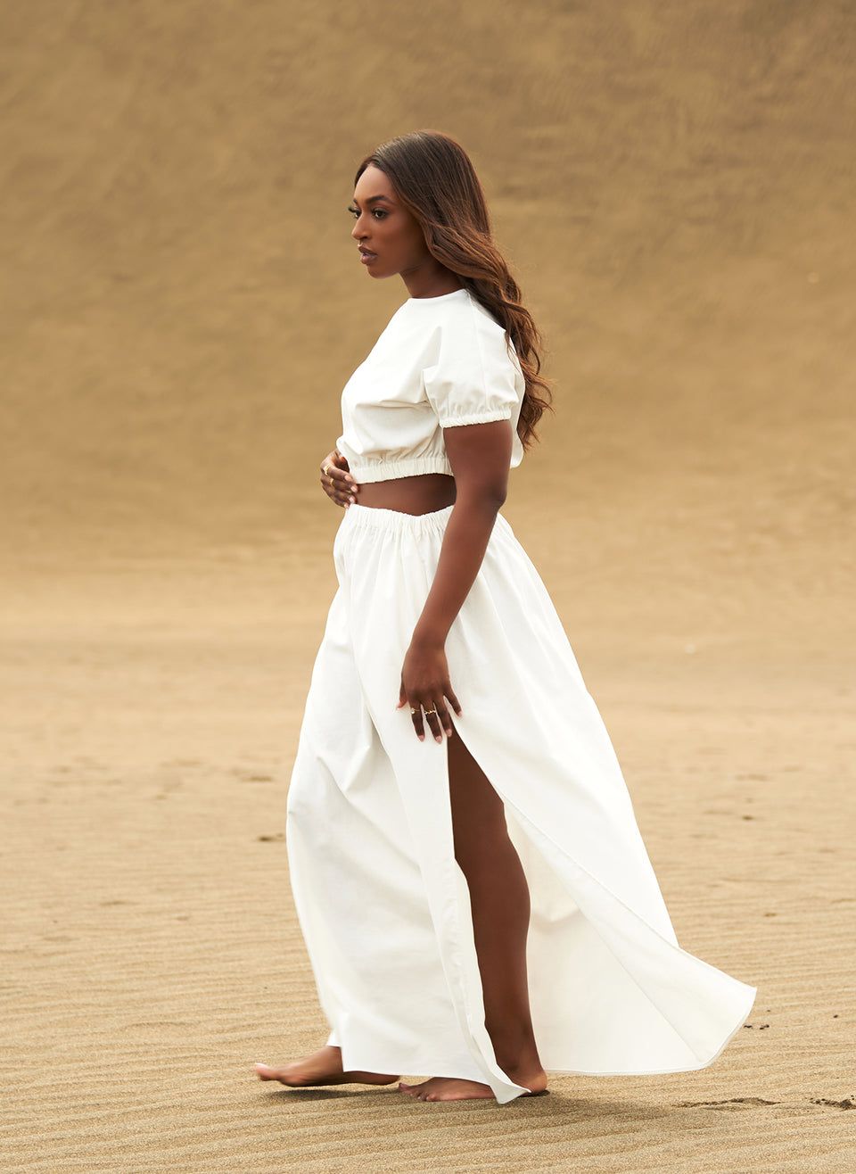 White linen two piece clearance set