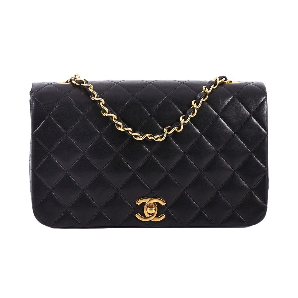 Authentic CHANEL Vintage Classic Medium 255 Flap Bag Black Lambskin GHW  RARE  eBay