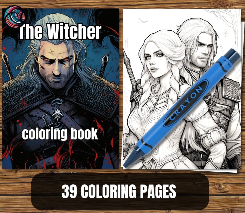 Buku mewarnai The Witcher untuk orang dewasa 