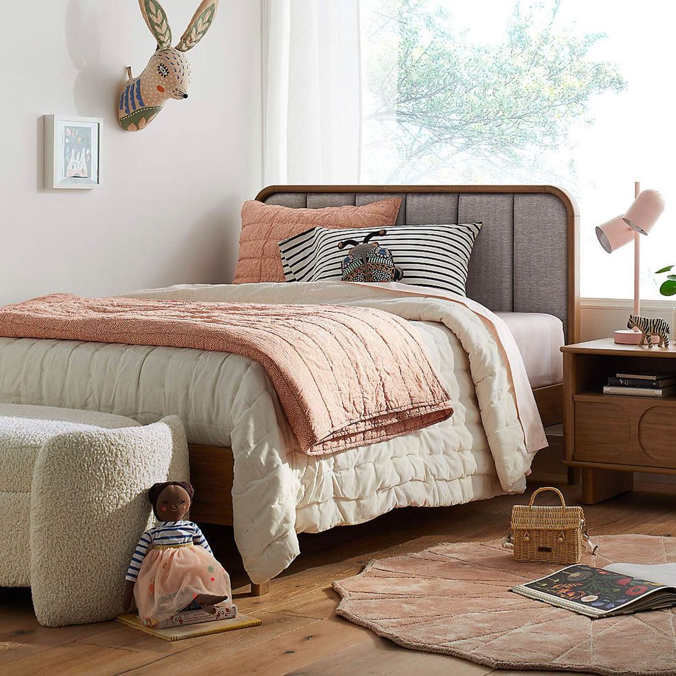 Wes Twin Upholstered Wood Bed