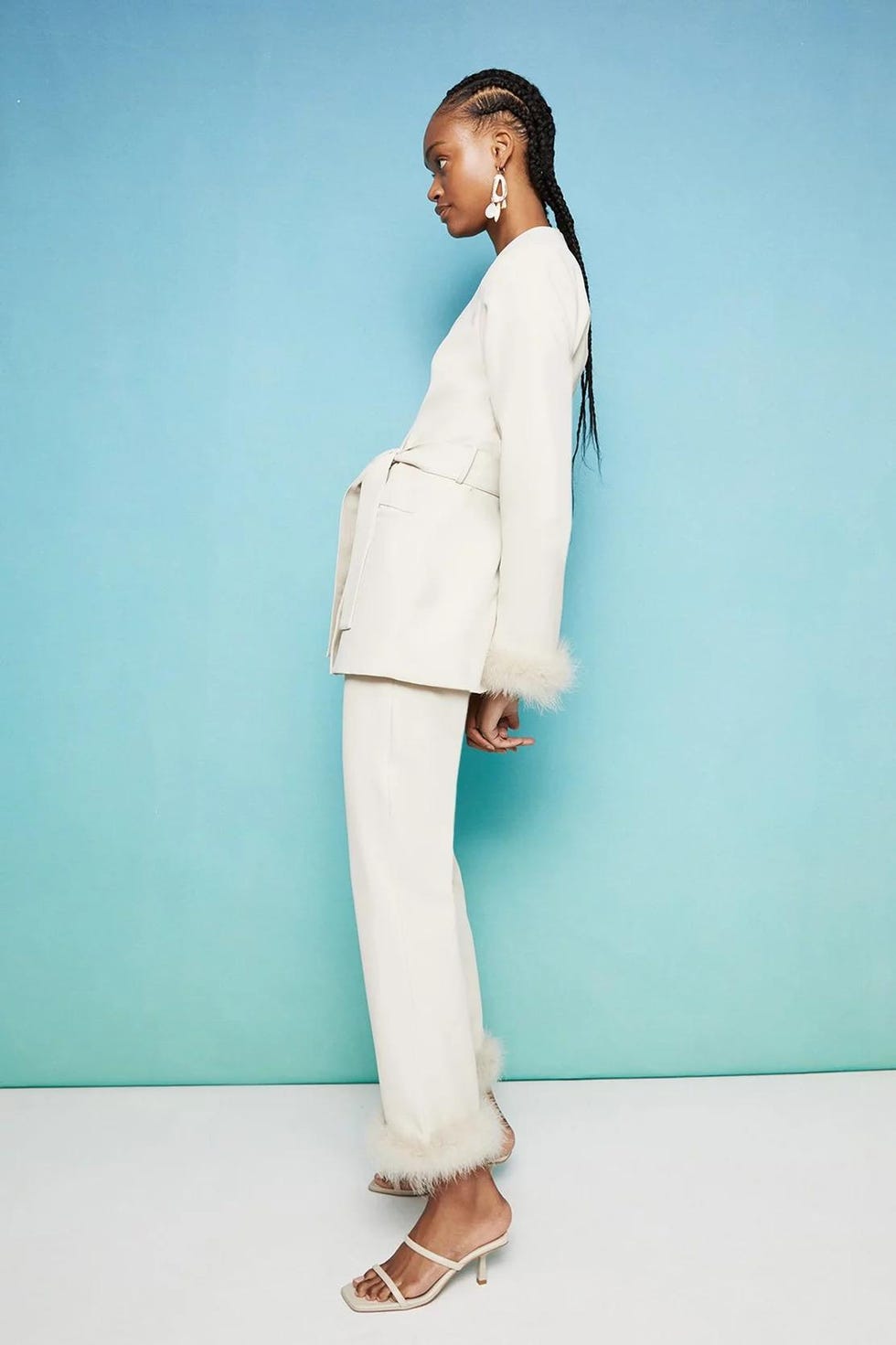 Feather Trim Jacket