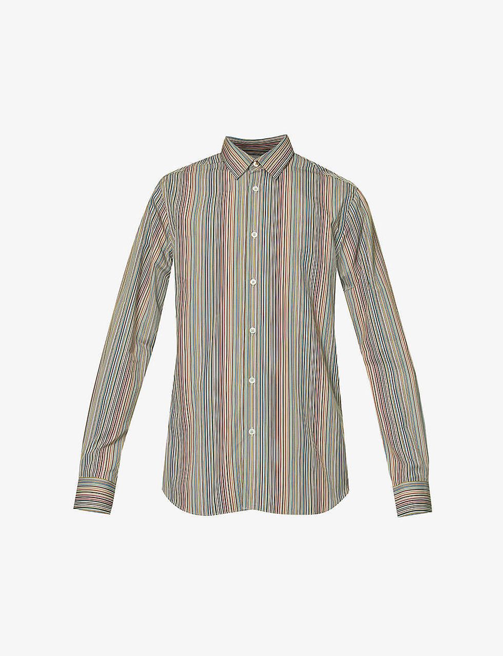 Artist Stripe patterned regular-fit cotton-poplin shirt