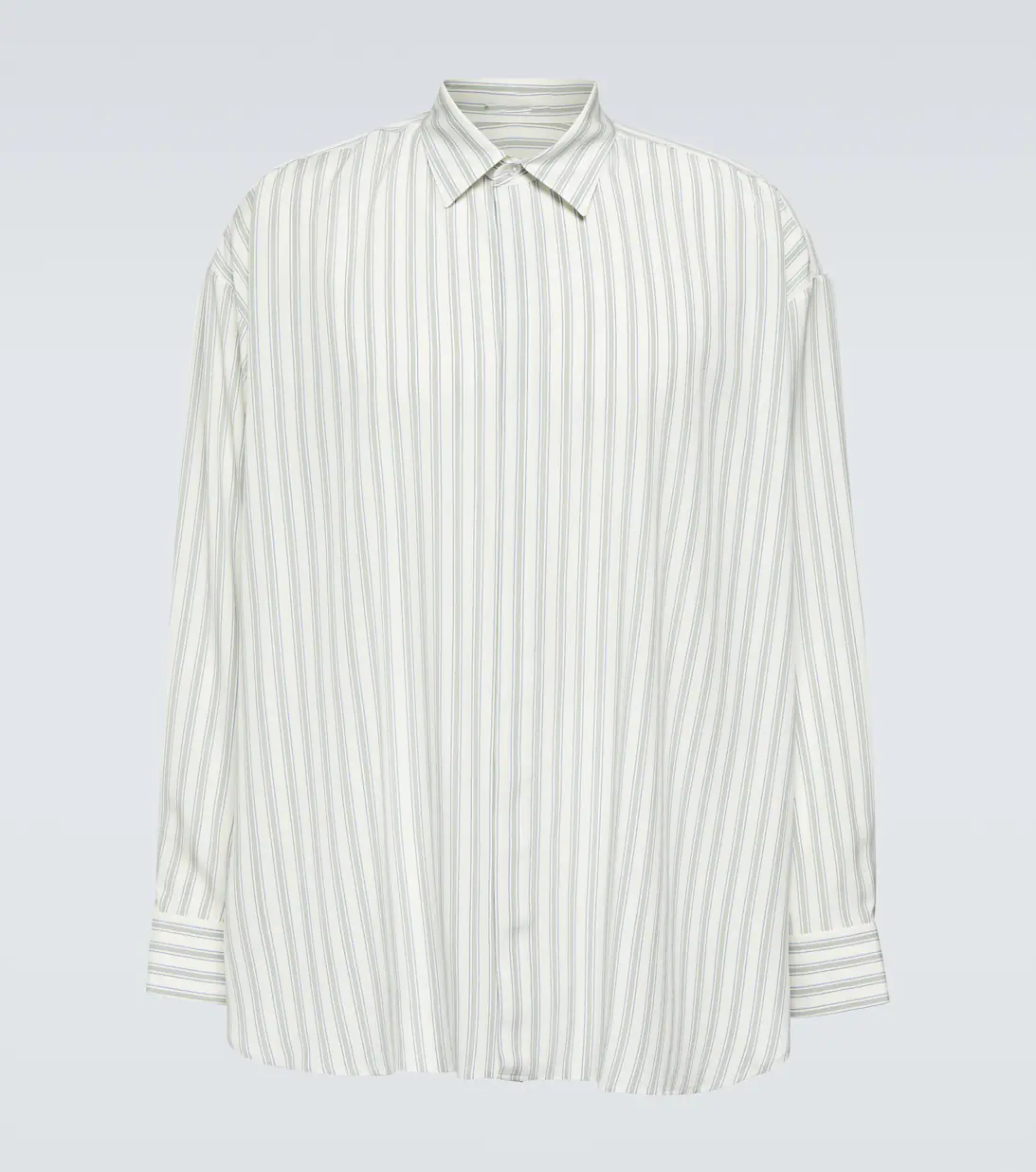 Handred striped button-up silk shirt - Grey