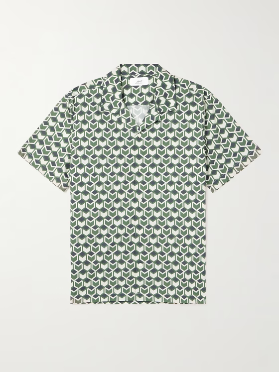 Stella Camp-Collar Printed Cotton-Poplin Shirt