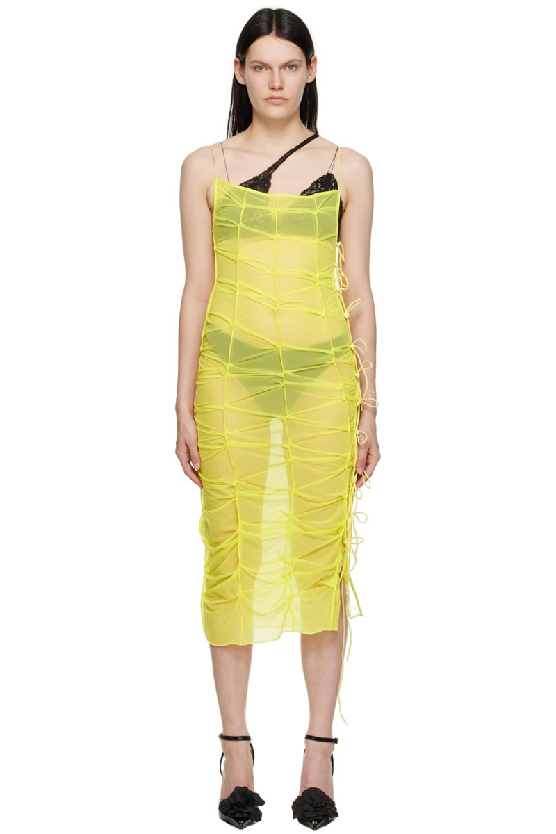 Yellow Tanned Midi Dress