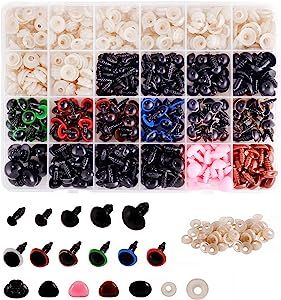 Meafeng 600 Pcs Colorful Plastic Safety Eyes and Noses