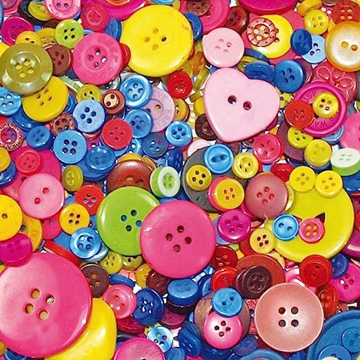 Assorted Multicoloured Buttons Embellishments for Kids Arts and Crafts
