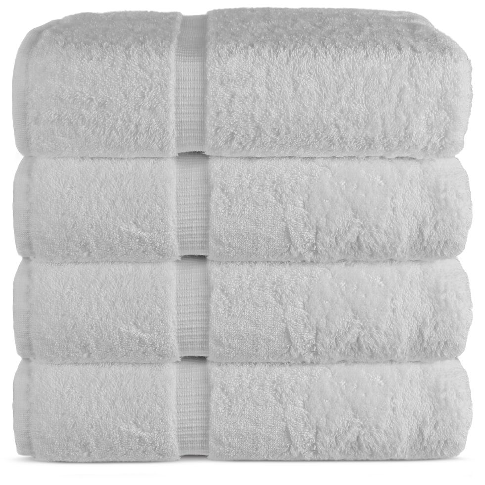 American Soft Linen Luxury 4 Piece Bath Towel Set, 100% Turkish Cotton  Towels for Bathroom, 27x54 in Extra Large 4-Pack, Bathroom Shower Towels,  Light