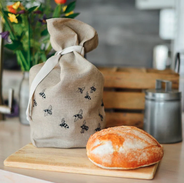 Bee Bread Bag Hand Printed In Pure Linen