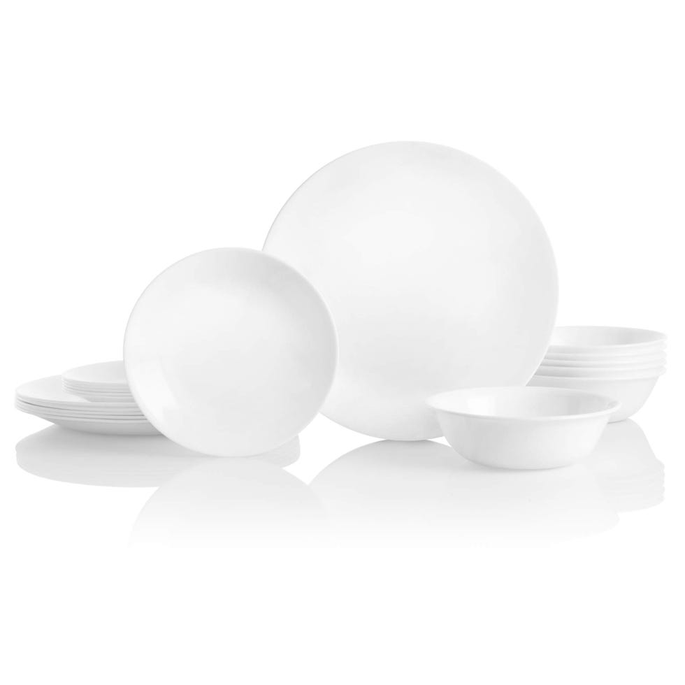 MALACASA 18-Piece Gourmet Porcelain Dinnerware Sets, Modern White Round  Dish Set for 6 - Premium Serving Plates and Bowls Sets for Dessert, Salad