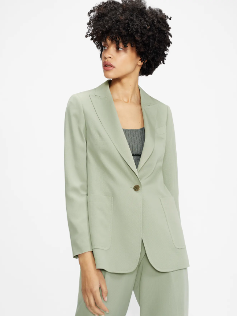 Relaxed Fit Blazer With Patch Pockets