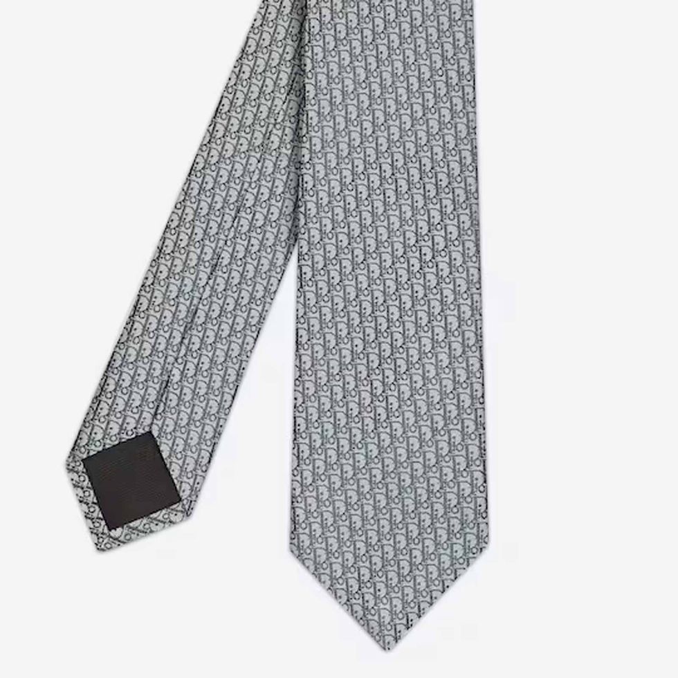 Corbata gris Dior Oblique