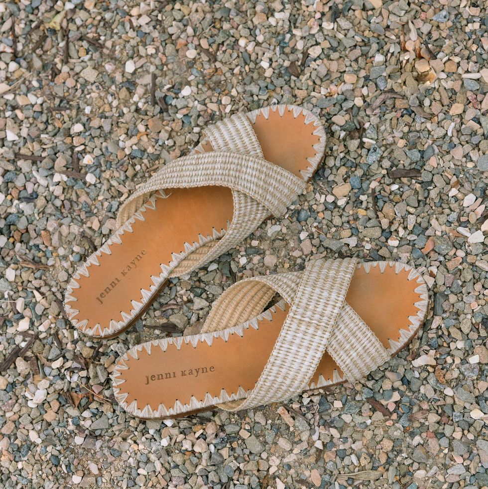 Raffia Crossover Sandal