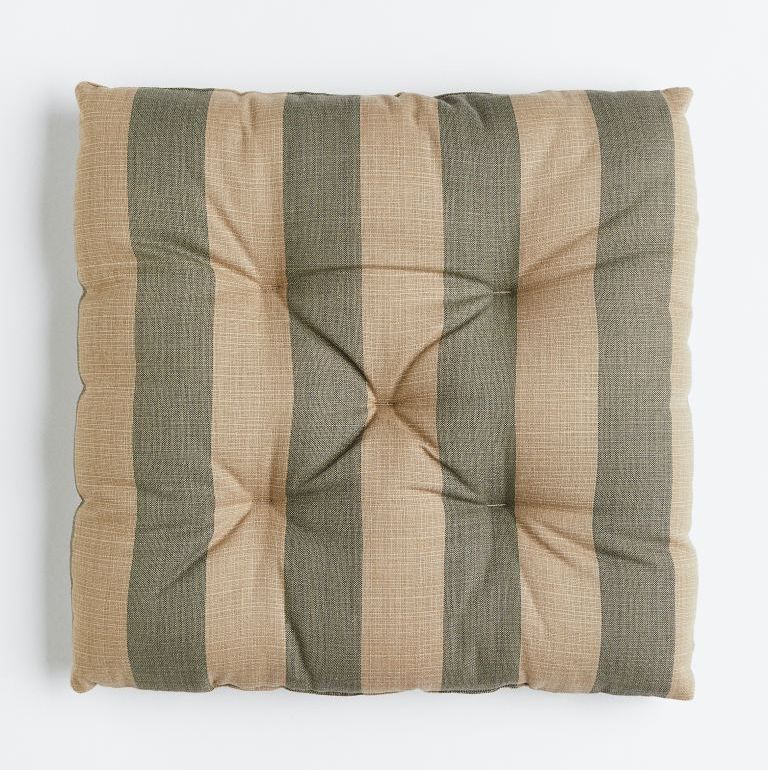Striped cotton seat cushion