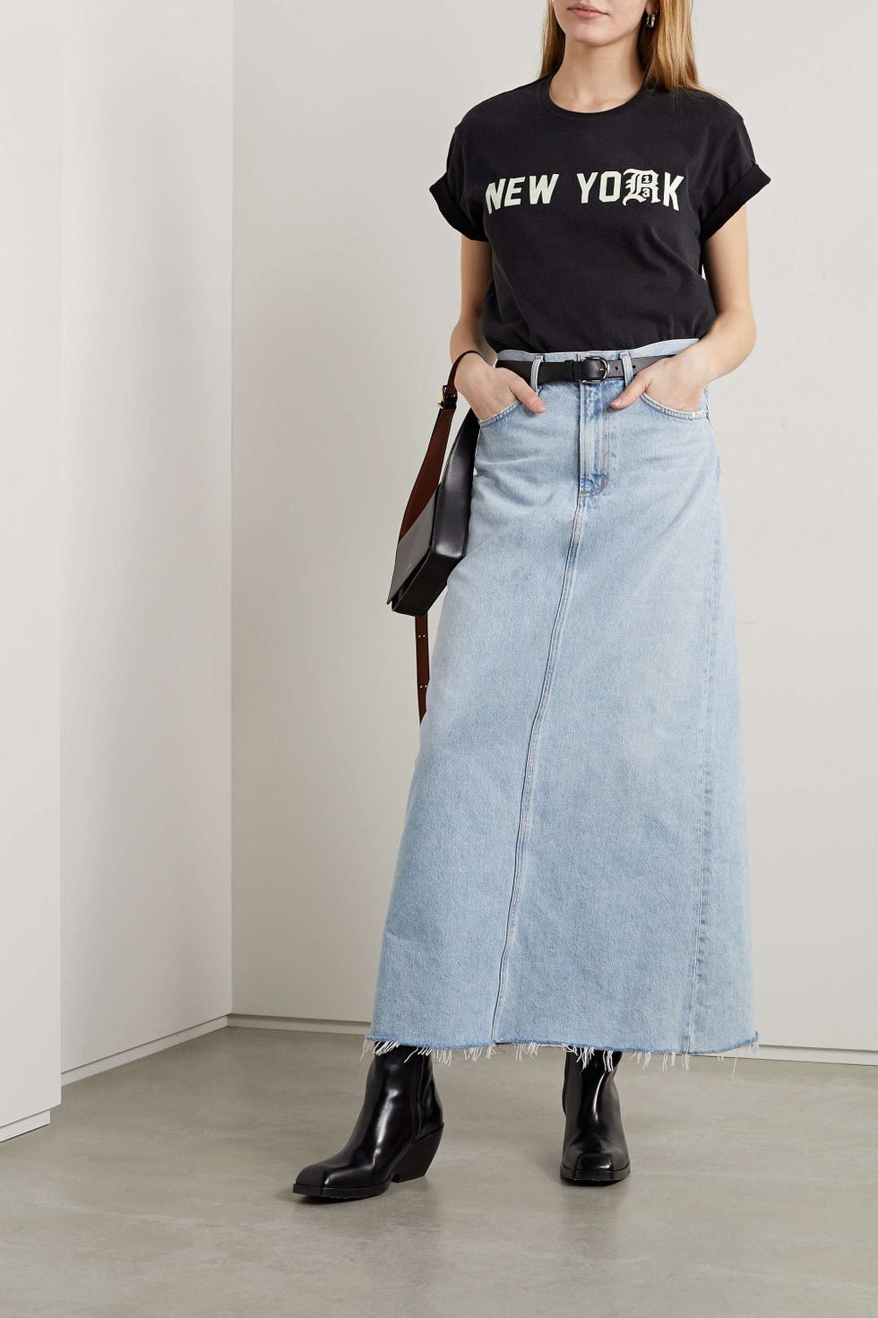 Rok Maxi Denim Organik Berjumbai Hilla Rok Maxi Denim Organik Berjumbai Hilla
