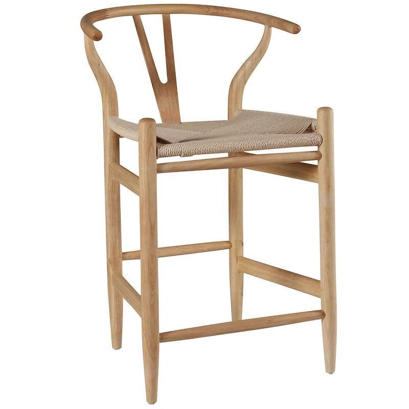 Birch Wood Wishbone Barstool