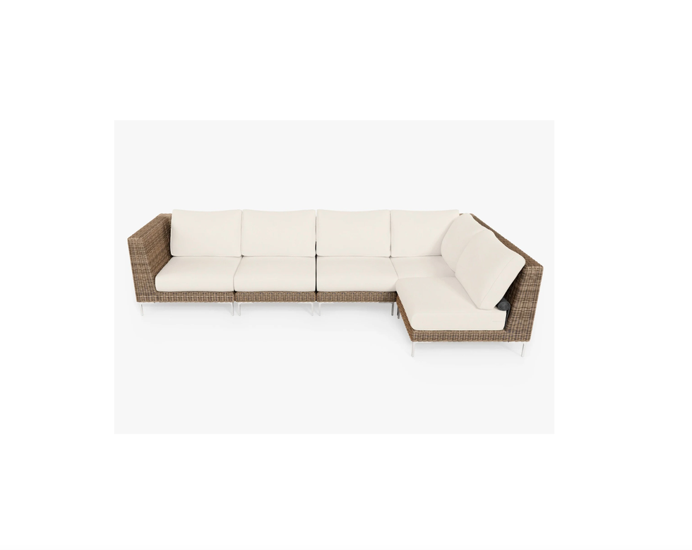 Wicker Outdoor L Sectional, 5 Seat