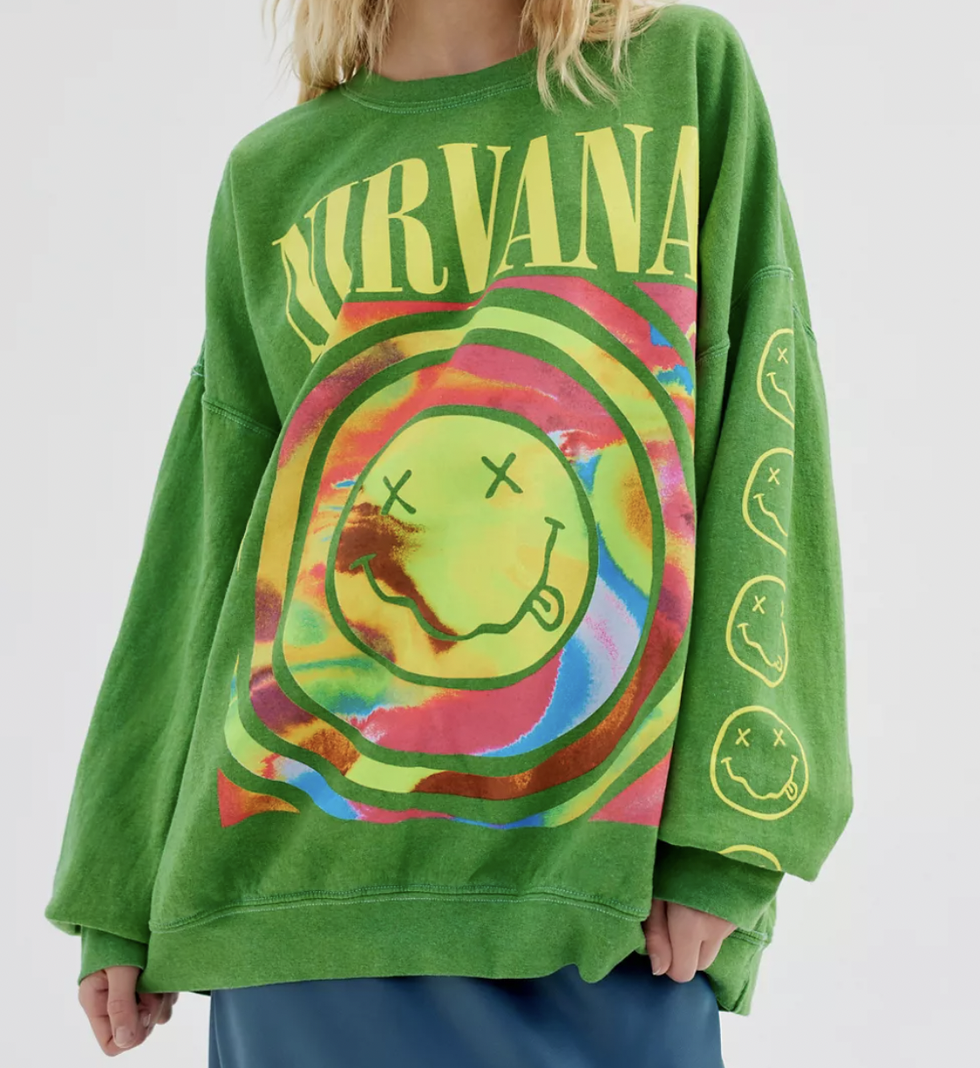 Nirvana Smile Overdyed Oversized Sweatshirt