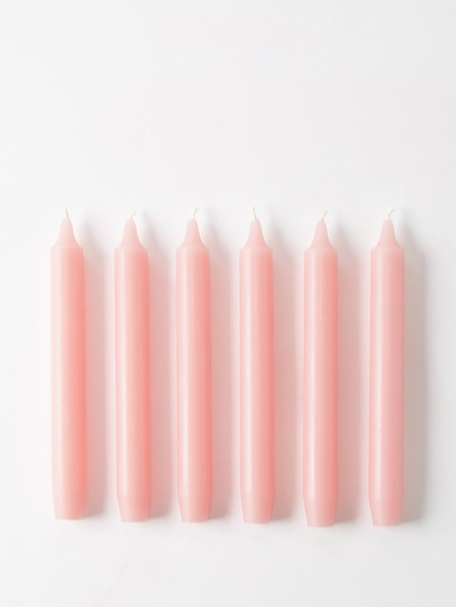 Set of six Madeleine tapered candles