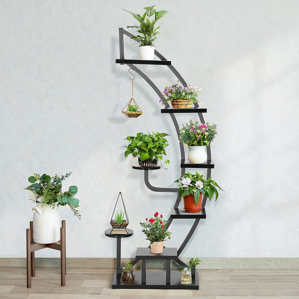 6-Tier Steel-Wood Plant Stand 