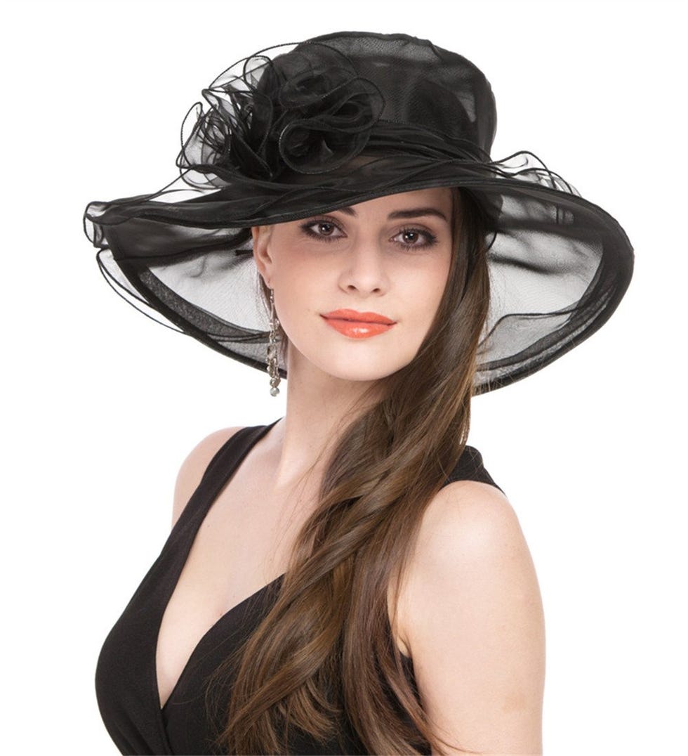 Organza Hat with Wide Brim