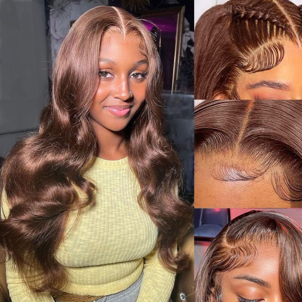 Chocolate Brown Lace Front Wig Human Hair