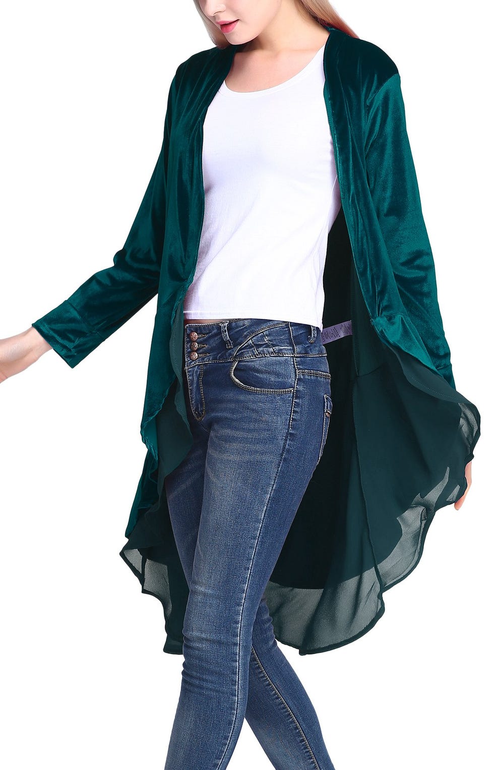 Women's Long Sleeve Velvet Cardigan Coat