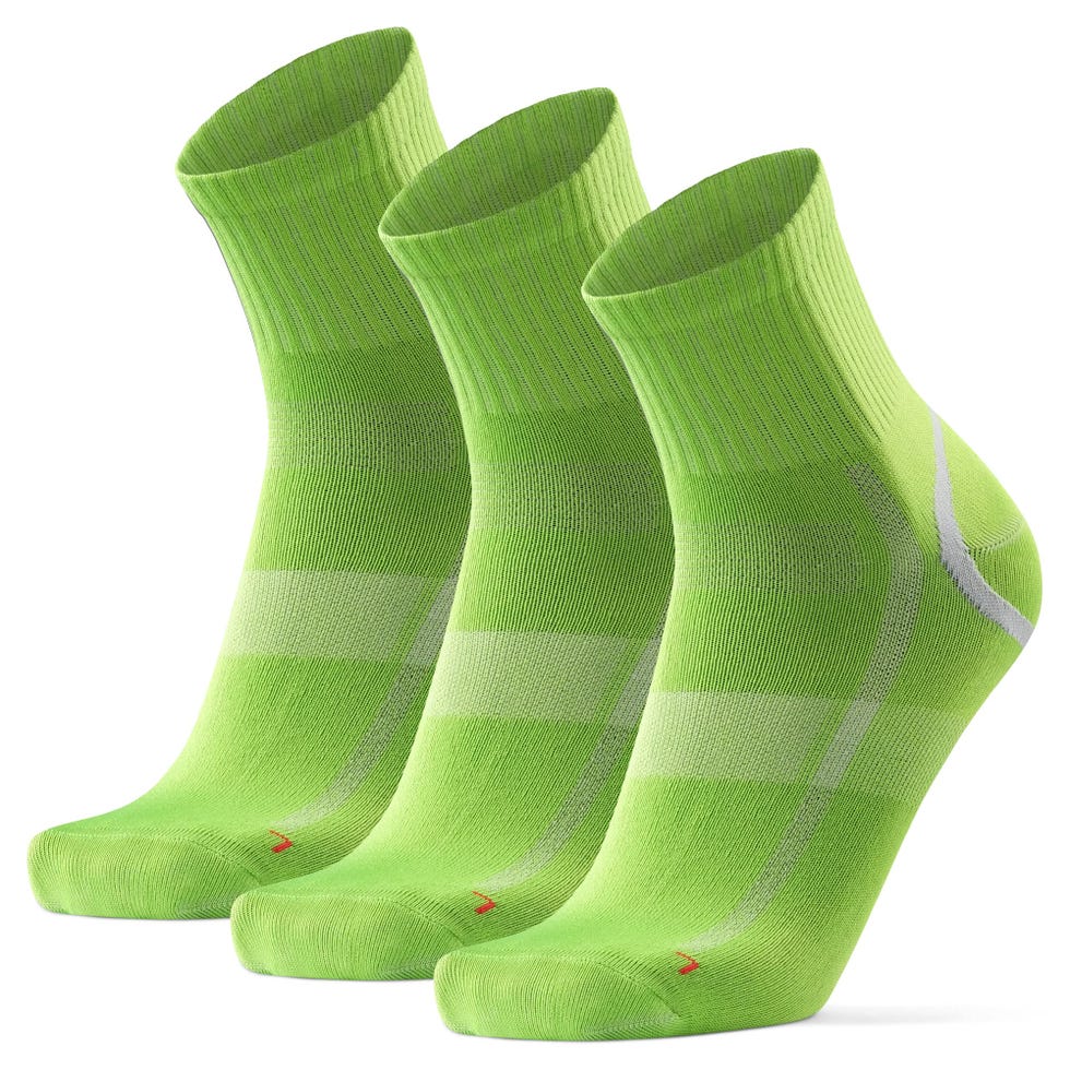 DANISH ENDURANCE Calcetines Deportivos de Media Caña de Running,Transpirables, Hombres y Mujeres, 3 o 5 pares, 3 x Verde/Gris, 43-47