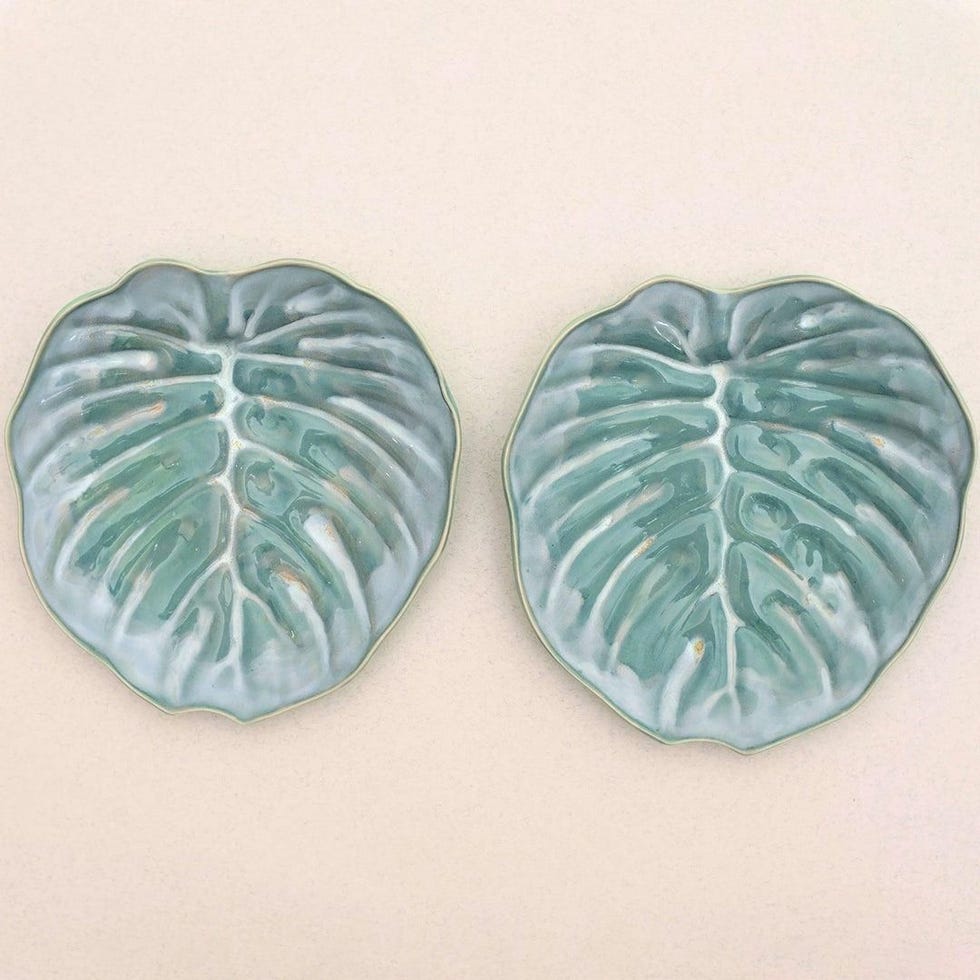 Teal Decorative Salad Plates Set 2