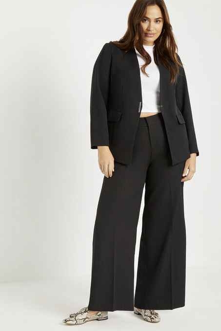 Stretch Woven High-Rise Wide-Leg Pant, Bottoms