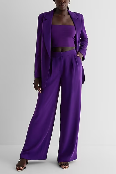 Zara High Waist Trousers - light plum