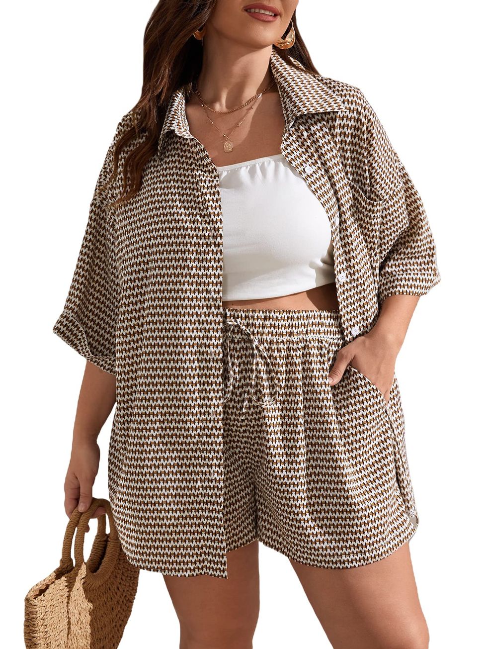 Plus Size Casual Two-Piece Outfit