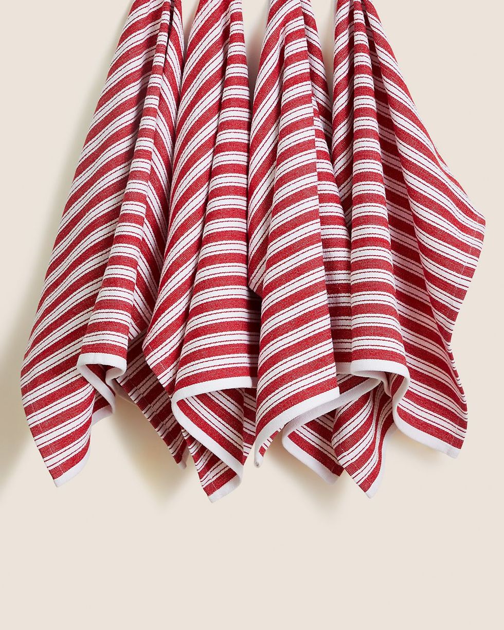Set of 4 Cotton Rich Basket Weave Tea Towels