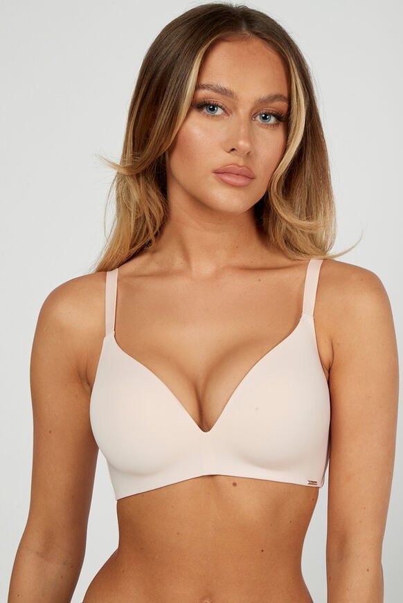 Ribbed Non Wired Plunge Lounge Bra Set