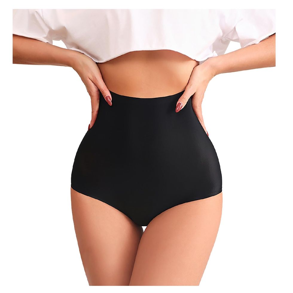 Period Swimwear Menstrual Leakproof Bikini Bottom Absorbent Pants High  Waist Swimming Trunks for Teenagers Women,Black XS
