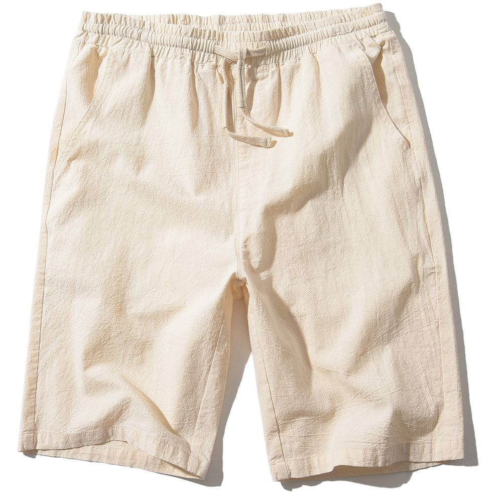 Casual linen bermudas for mens with regular fit
