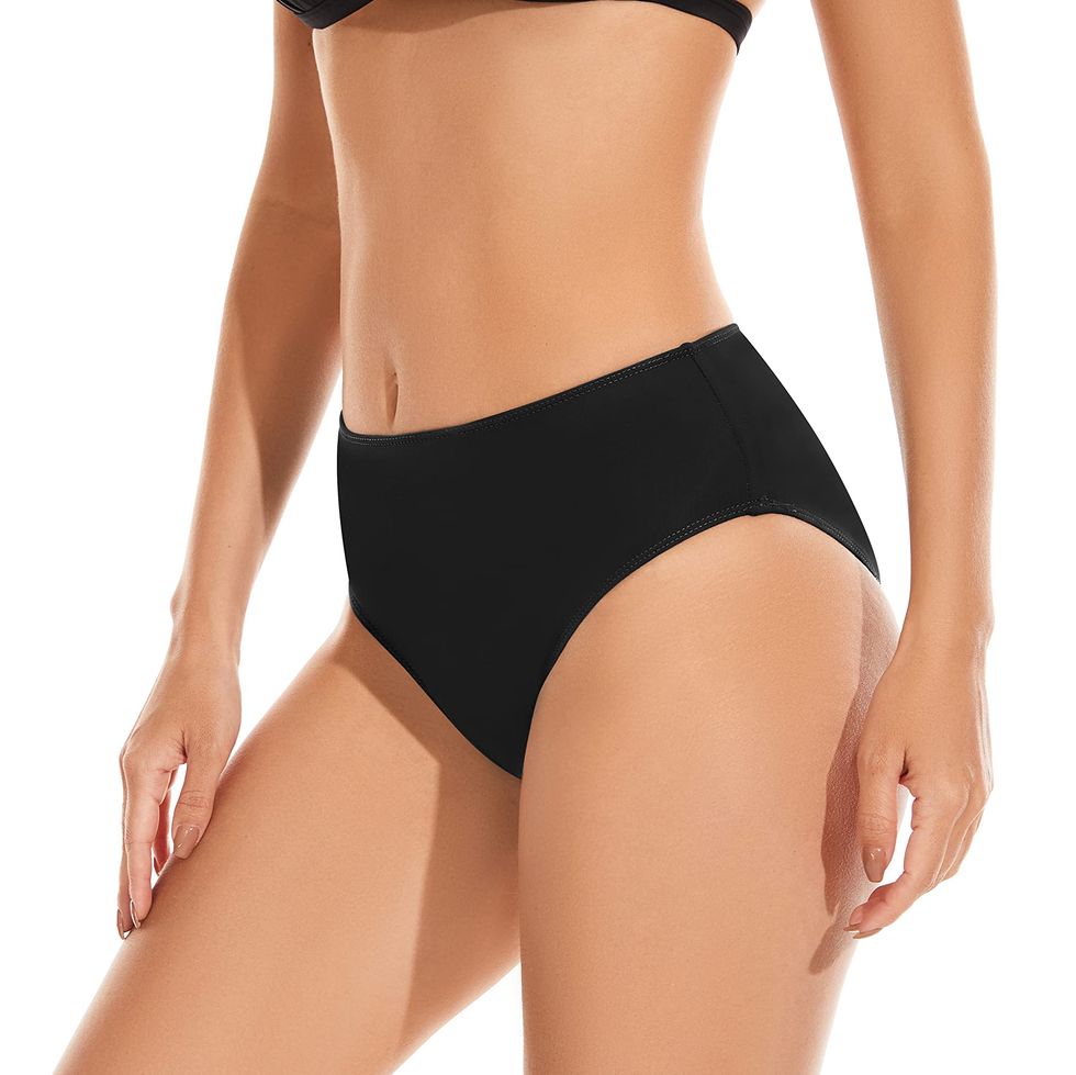 Beautikini Period Swimwear Menstrual Leakproof Swim Bottom 3 High Waisted  UPF 50+ Period Bathing Suit Shorts for Girl, Teens Black