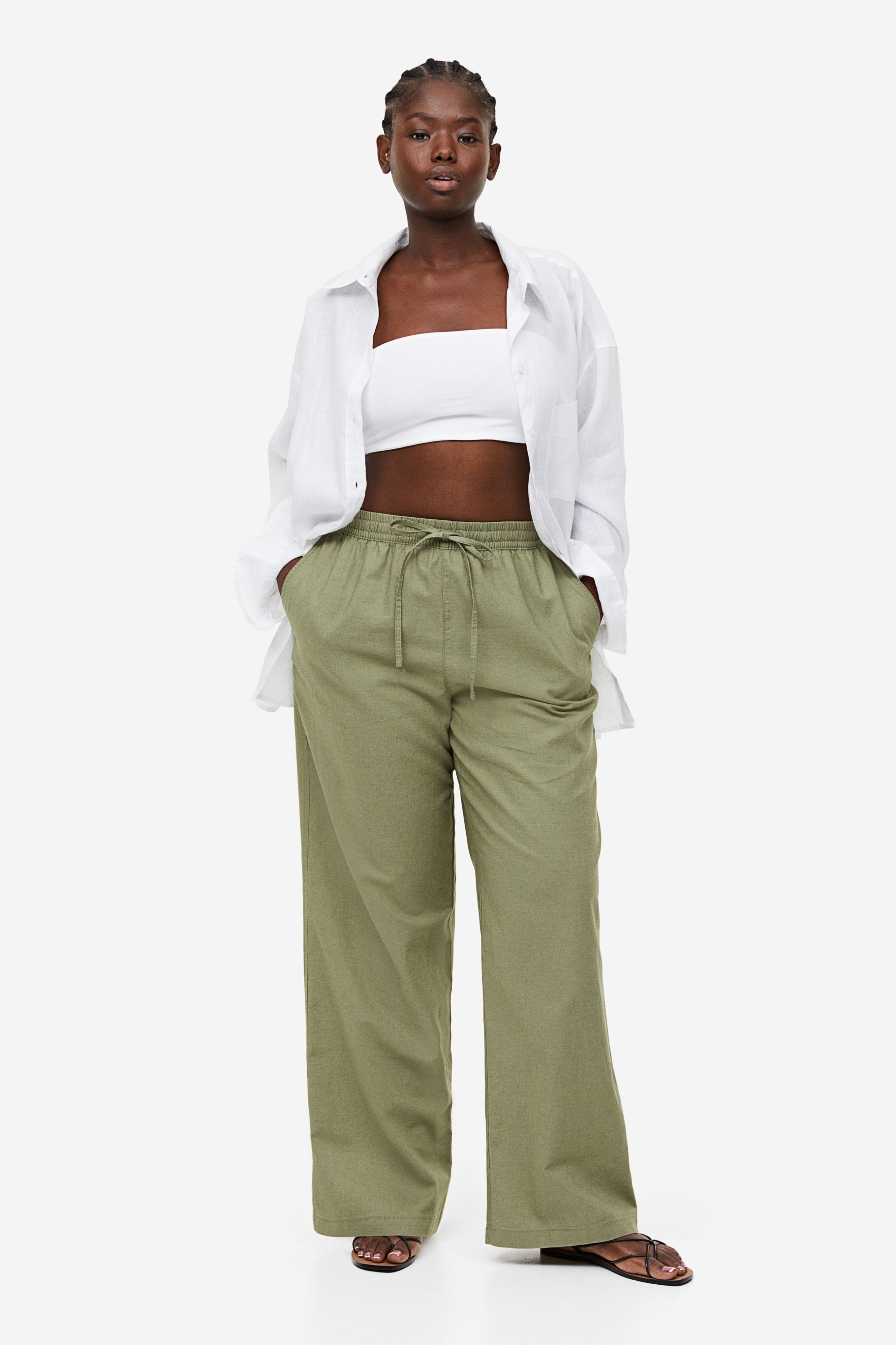 Marks and spencer hot sale cropped linen trousers