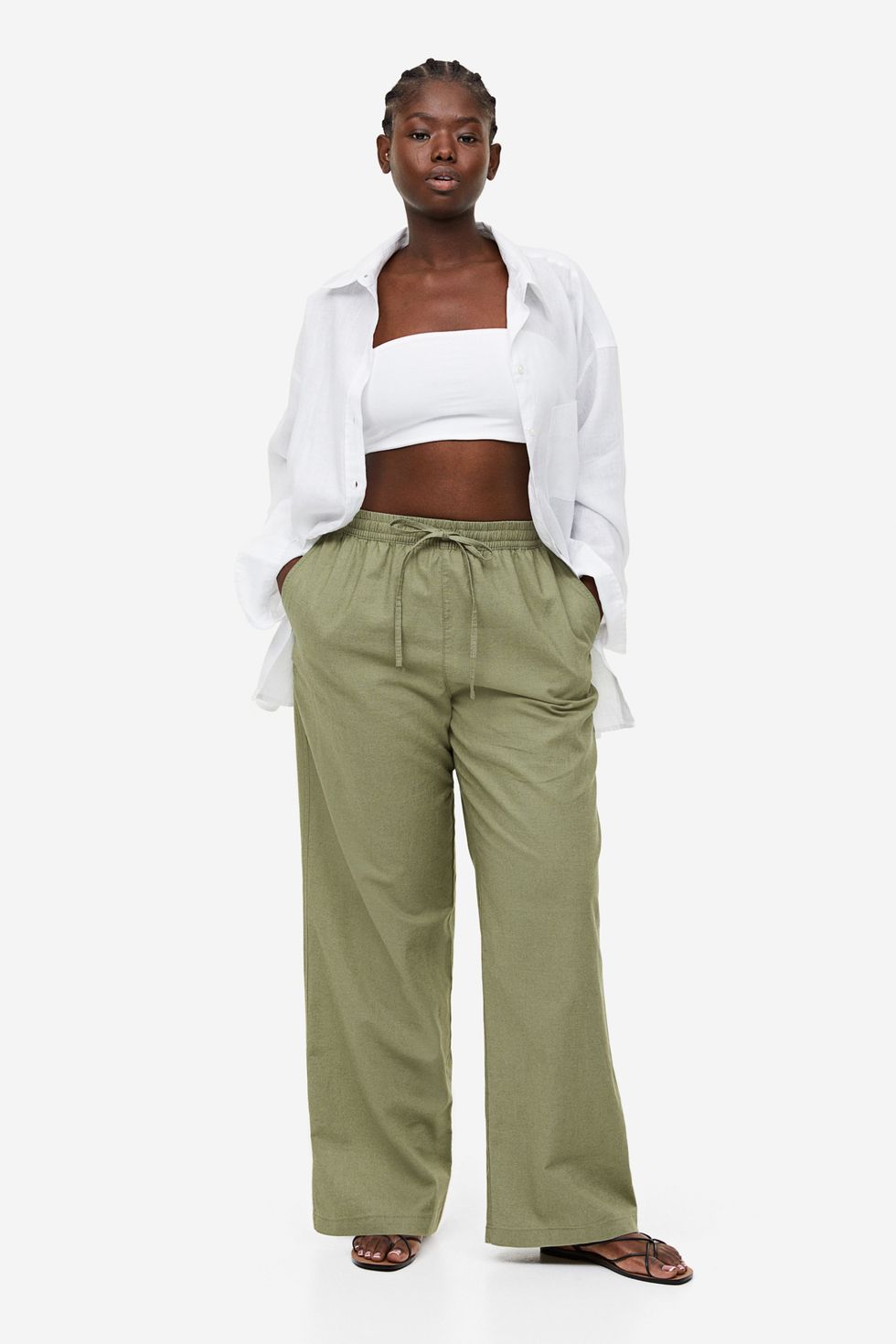 Women's Linen-Blend Pull-On Pant, Women's Clearance