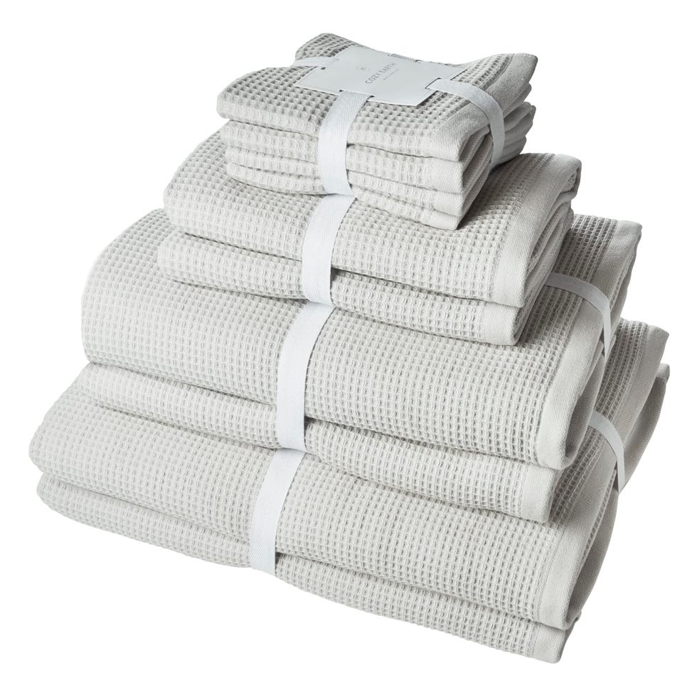 Light Grey Waffle Bath Towel Bundle