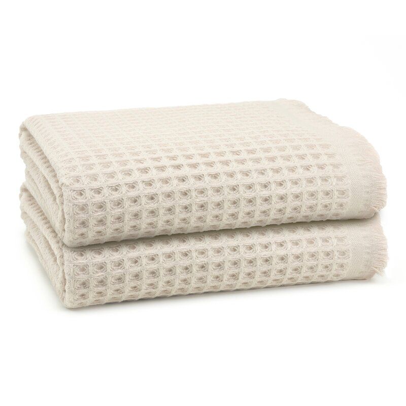 LITO Linen And Towel 100% Organic Cotton Waffle Weave Bath Towels