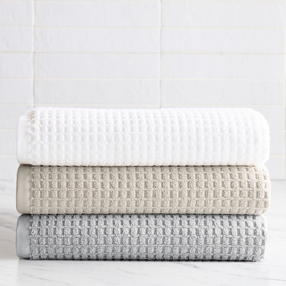 LITO Linen And Towel 100% Organic Cotton Waffle Weave Bath Towels