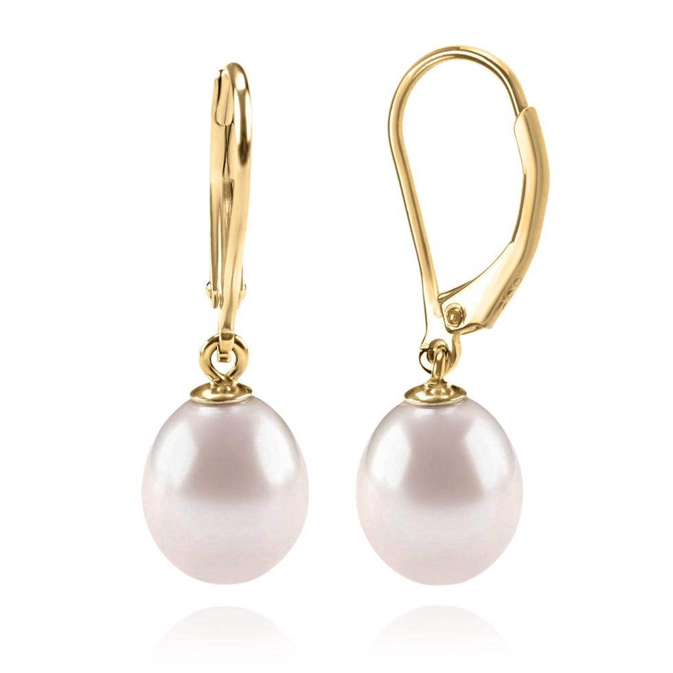 14K Yellow Gold Plated Freshwater Cultured Pearl Earrings 14K Yellow Gold Plated Freshwater Cultured Pearl Earrings