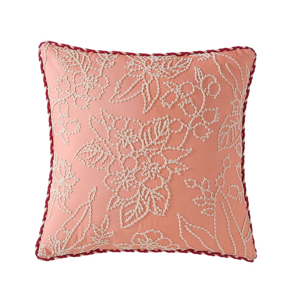 The Pioneer Woman Embroidered Floral Toile Decorative Pillow, Pink