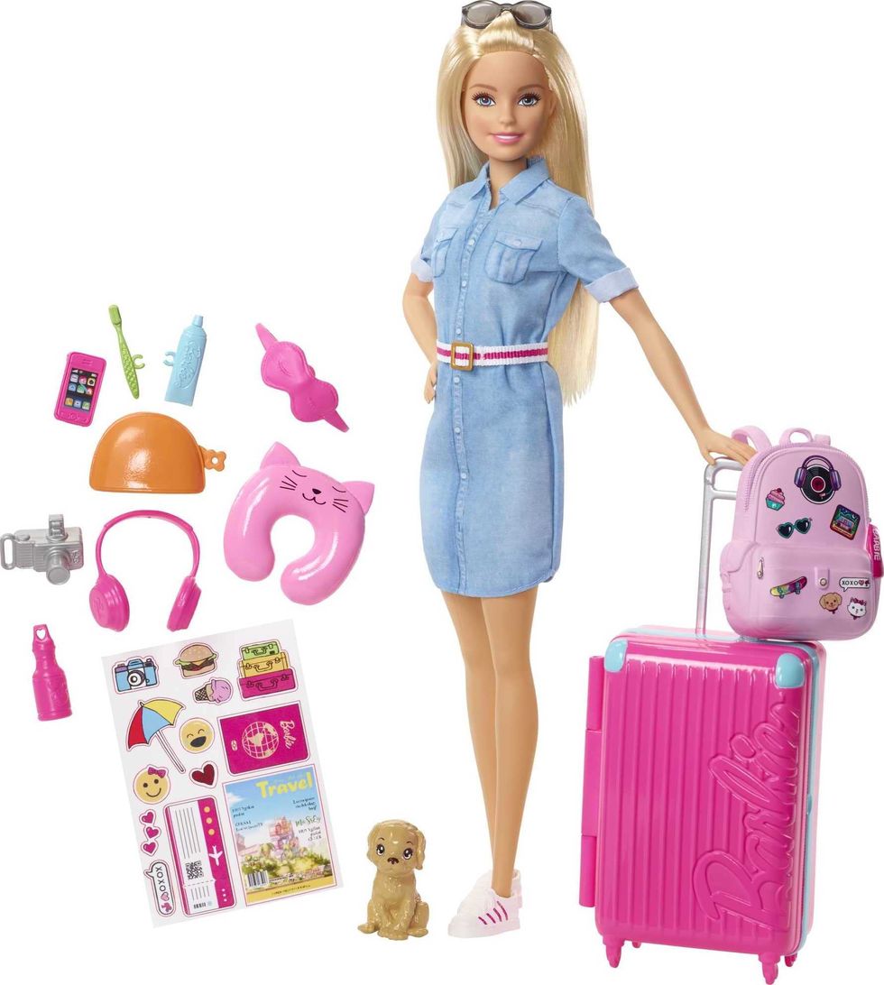 Barbie Travel Doll with stickers and accessories