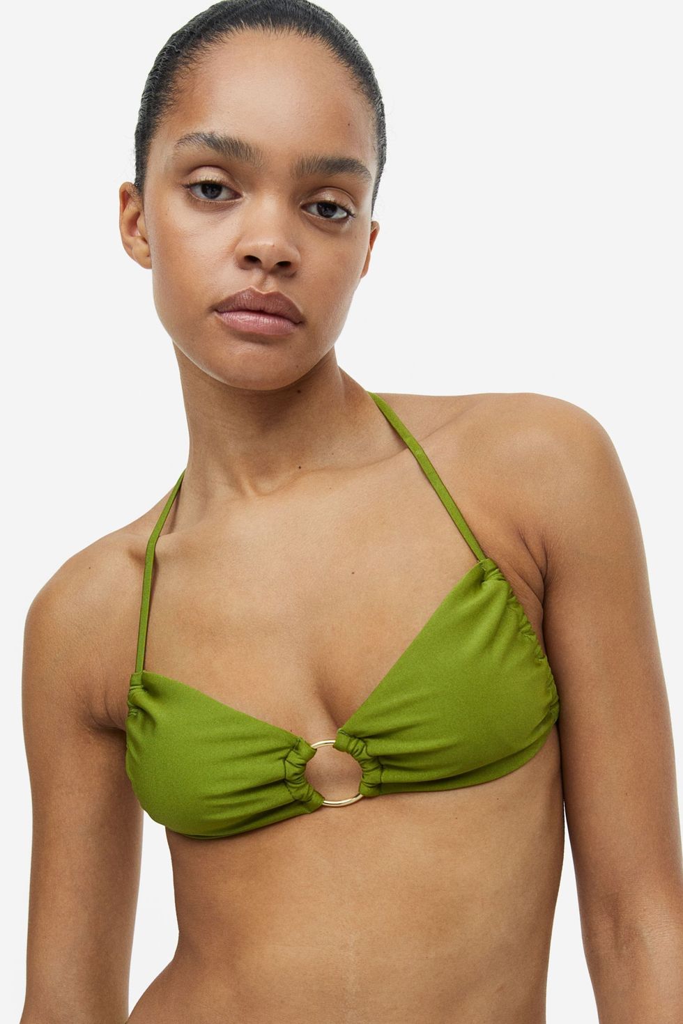 Top de bikini verde