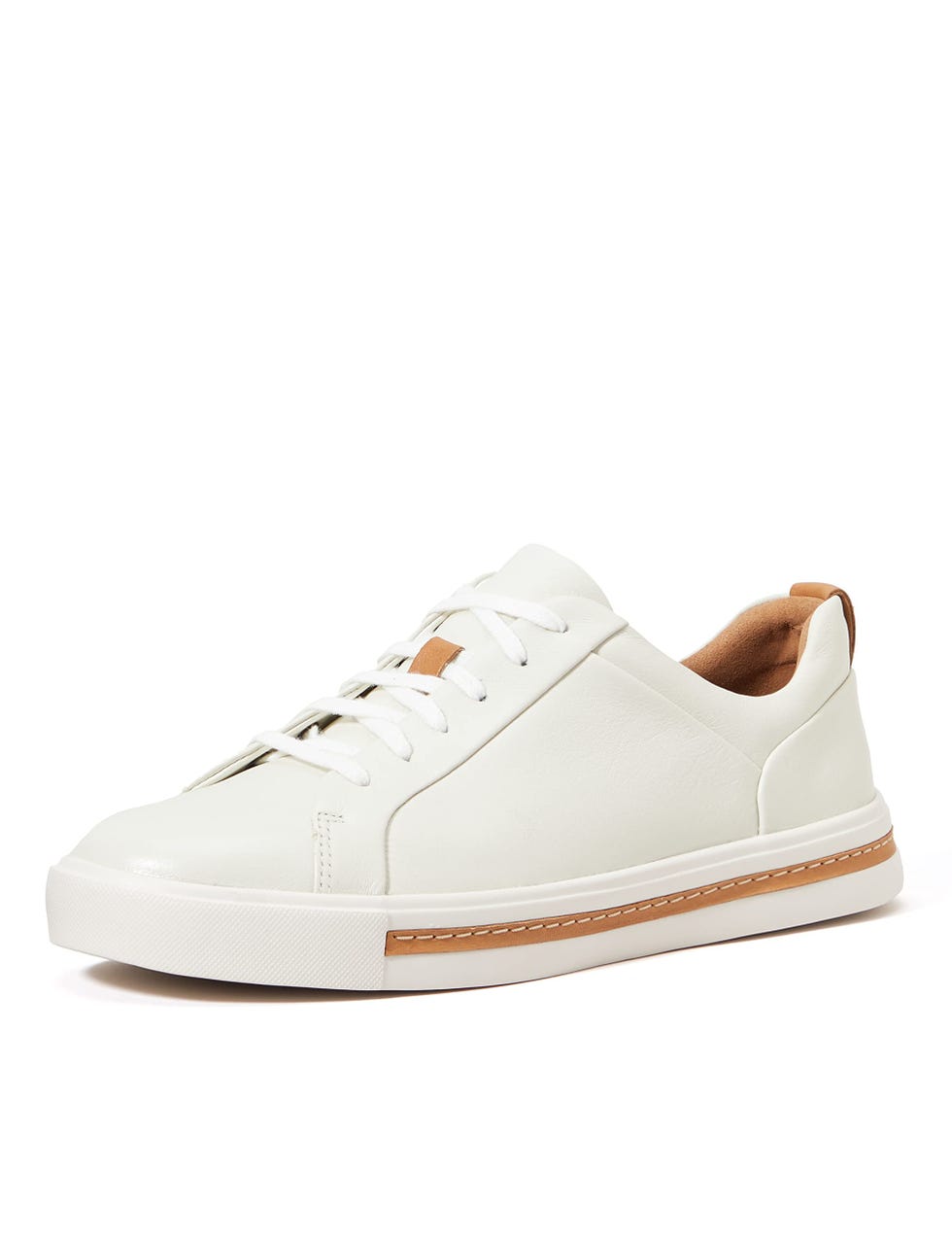 Lace Low Top Sneakers, White White Leather, 6 UK